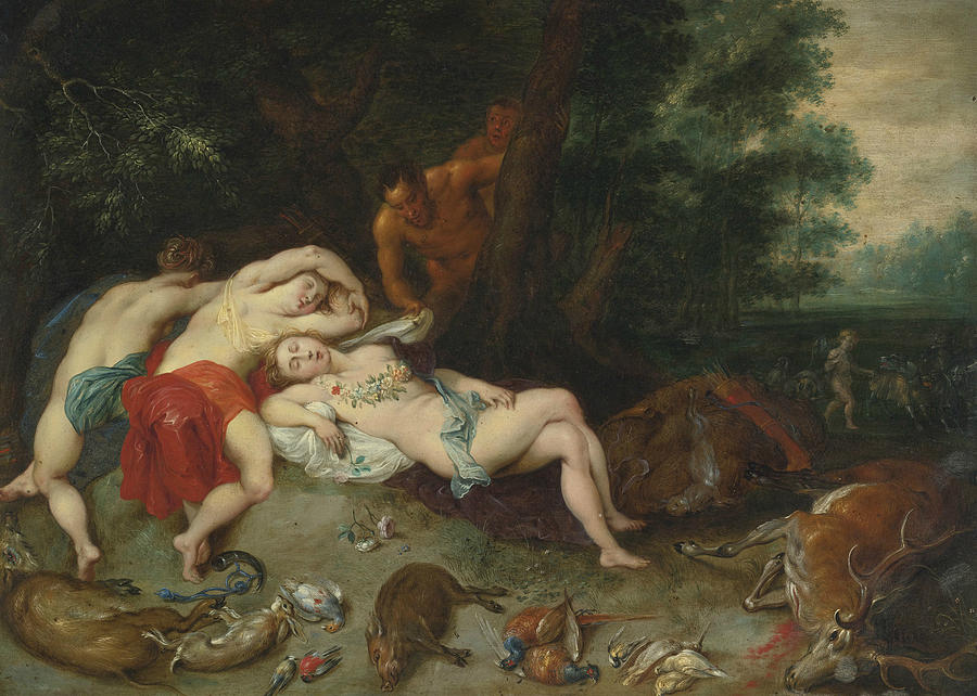 Diana and a Nymph Painting by Hendrick van Balen