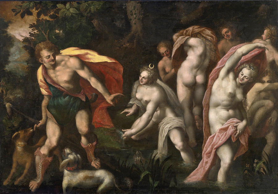 Nude Painting - Diana and Actaeon by Joseph Heintz the Elder