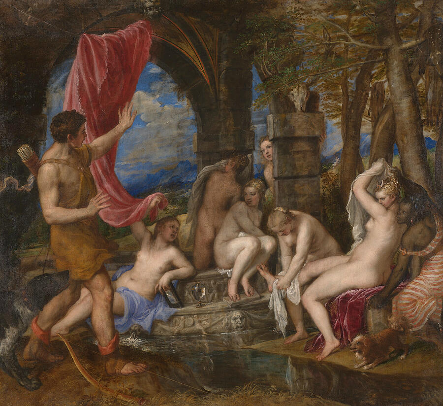 Diana and Actaeon, from 1556-1569 Painting by Titian