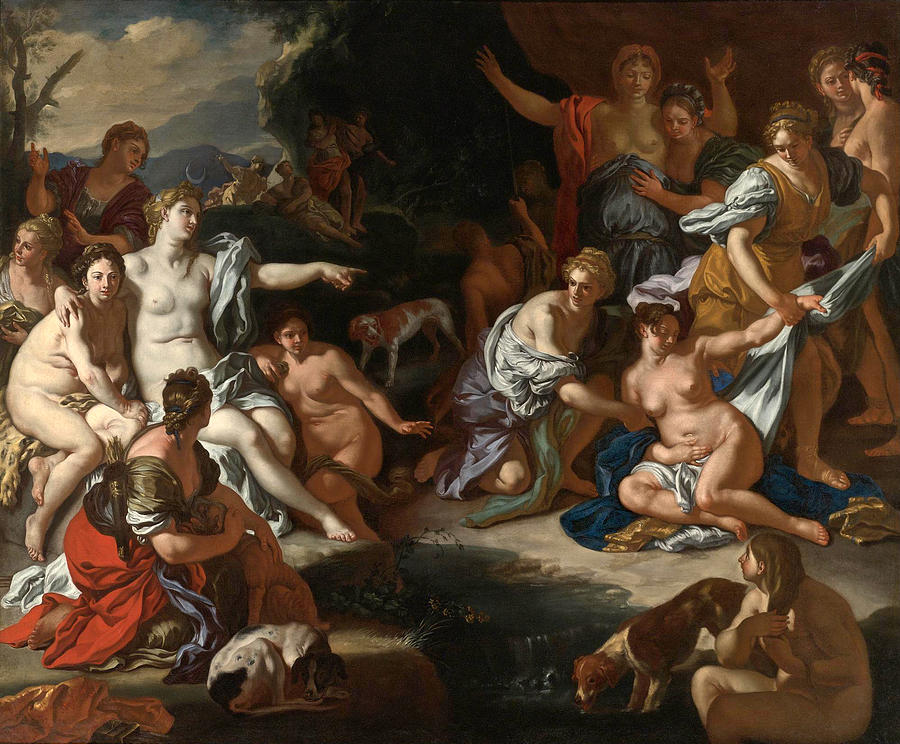 Diana and Callisto Surprised Painting by Francesco Solimena