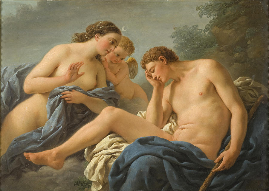Diana and Endymion Painting by Louis-Jean-Francois Lagrenee