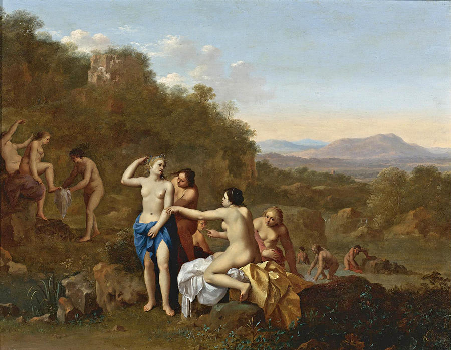 Diana and her attendants Painting by Cornelis van Poelenburgh Diana and her attendants Painting by Cornelis van Poelenburgh