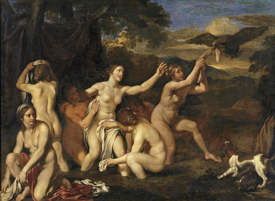 Diana and Nymphs bathing Painting by Attributed to Louis de Boullogne the Younger