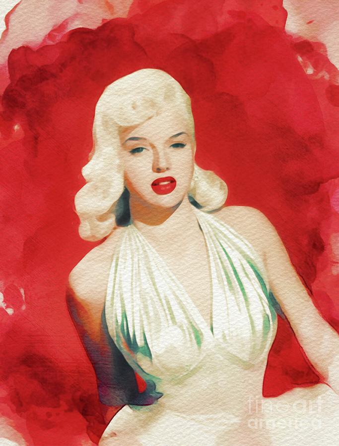 Diana Dors, Movie Legend and Pinup Painting by Esoterica Art Agency