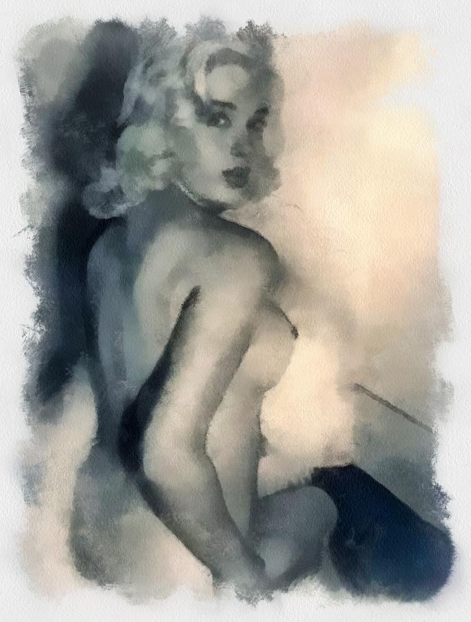 Diana Painting - Diana Dors Pinup by Esoterica Art Agency