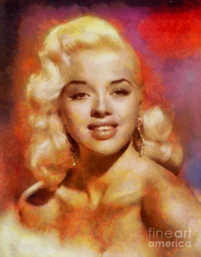 Diana Dors, Vintage British Actress and Pinup Painting by Esoterica Art ...