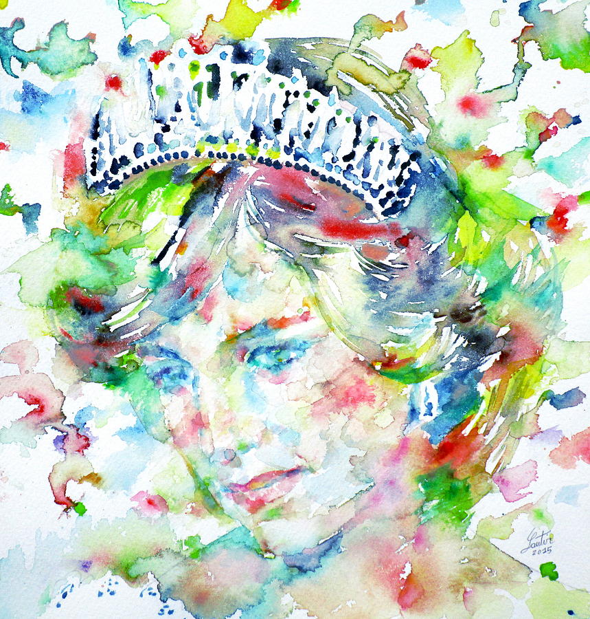 DIANA - PRINCESS of WALES - watercolor portrait.1 Painting by Fabrizio Cassetta