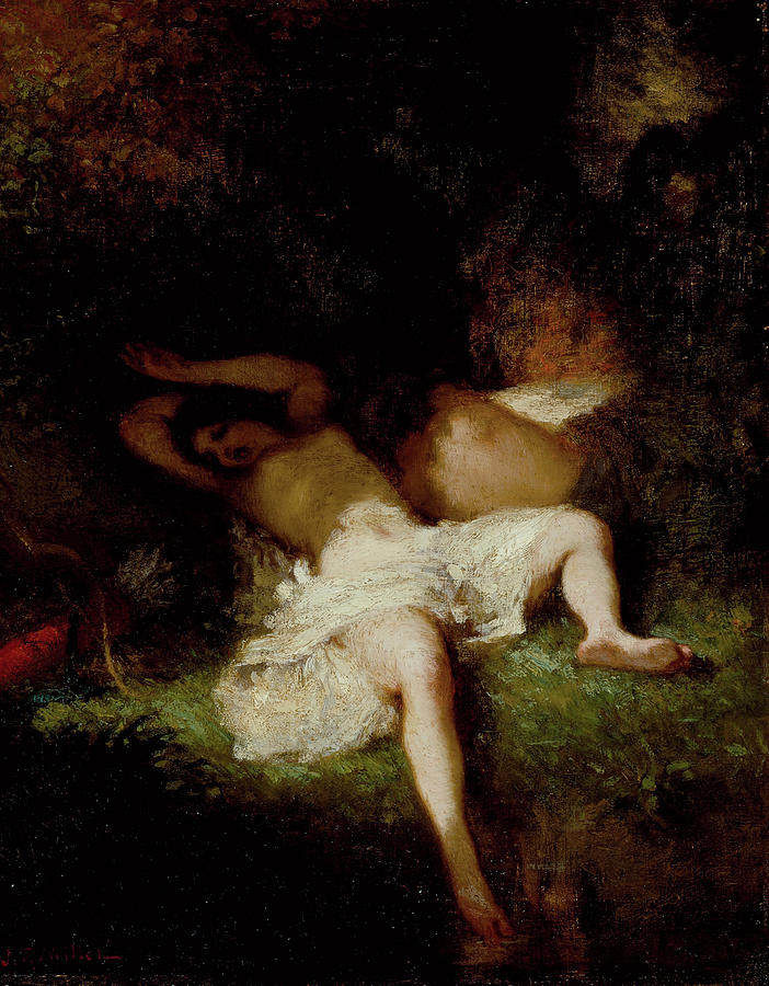 Jean Francois Millet Painting - Diana resting by Jean-Francois Millet