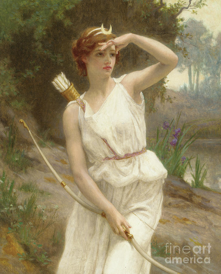 Seignac Painting - Diana, The Huntress by Guillaume Seignac