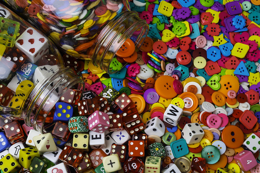 Dice And Buttons Photograph by Garry Gay