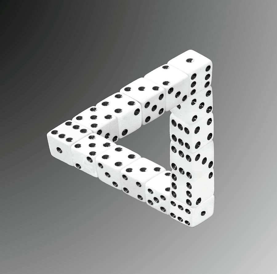 Optical illusions with dice Yoga Mat