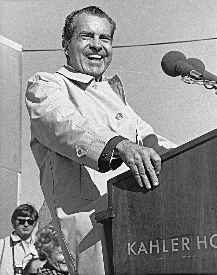 Dick Nixon Smiling at Rally Photograph by Richard Lund