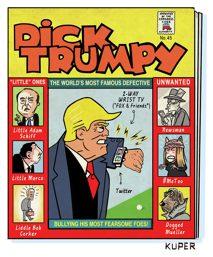 Dick Trumpy Drawing by Peter Kuper