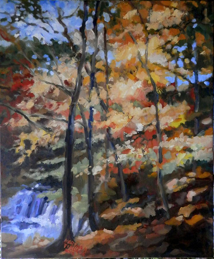Waterfall Painting - Dicks Creek Falls by Martha Tisdale
