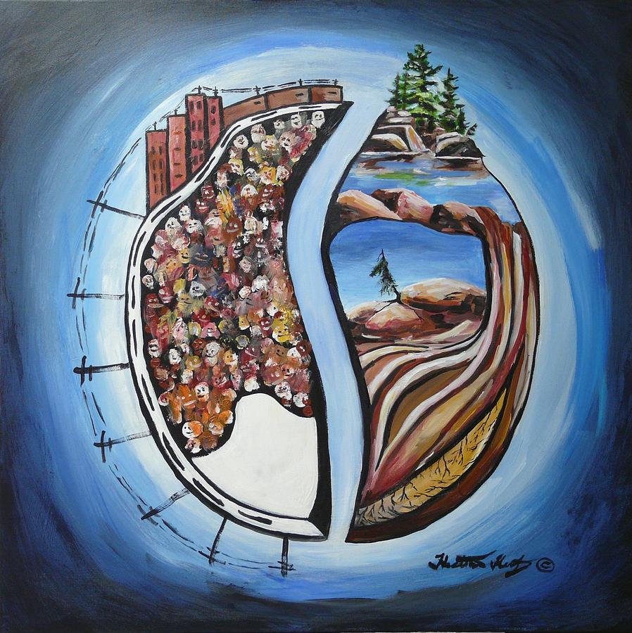 Earth Painting - Dicotamy by Heather Kertzer Earth Painting - Dicotamy by Heather Kertzer
