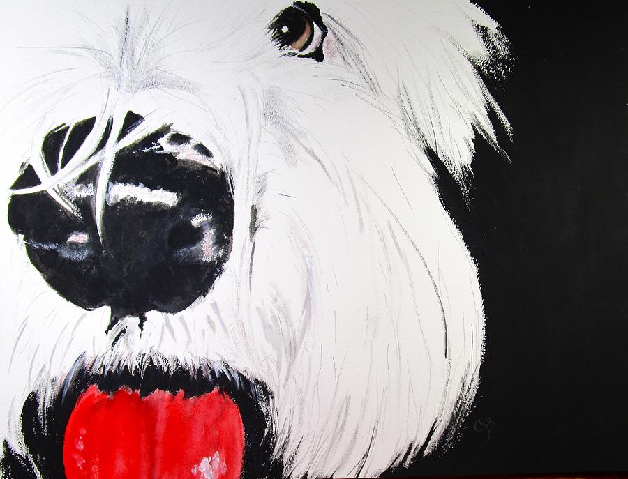 Dog Painting - Did You Say Cookie? by Carol Blackhurst