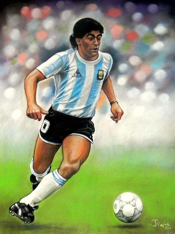 Diego Armando Maradona Pastel by Dimitris Papadakis - Fine Art America