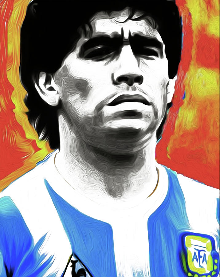 Diego Maradona By Nixo Painting by Never Say Never