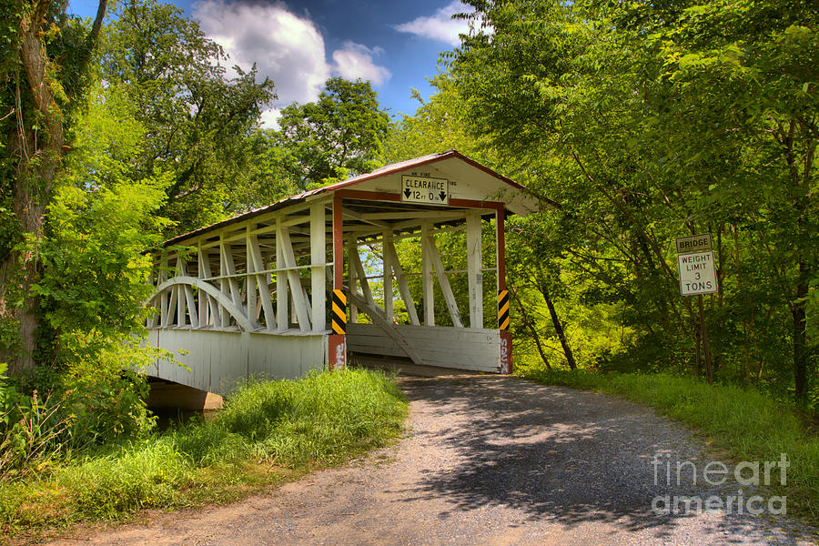 Diehls Covered Bridge Old Country Road Photograph by Adam Jewell