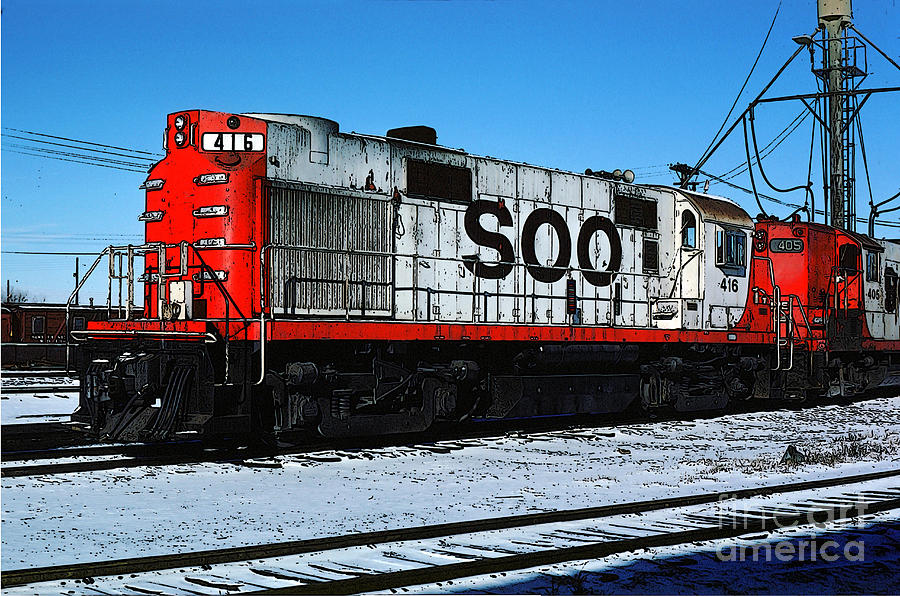 Transportation Photograph - Diesel Locomotive SOO 416, ALCo RS27 by Wernher Krutein