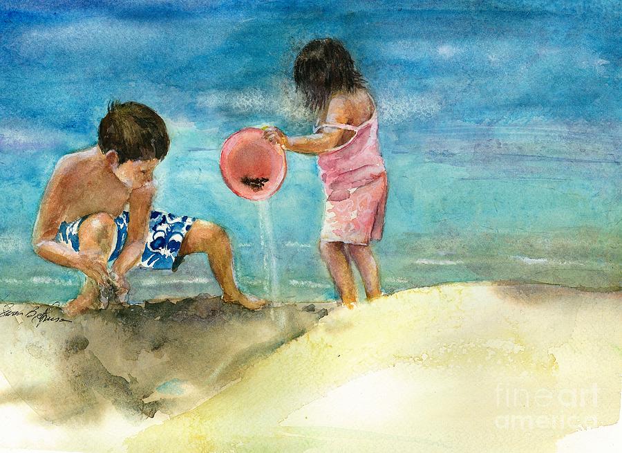 Digging a Hole to China Painting by Susan Blackaller-Johnson