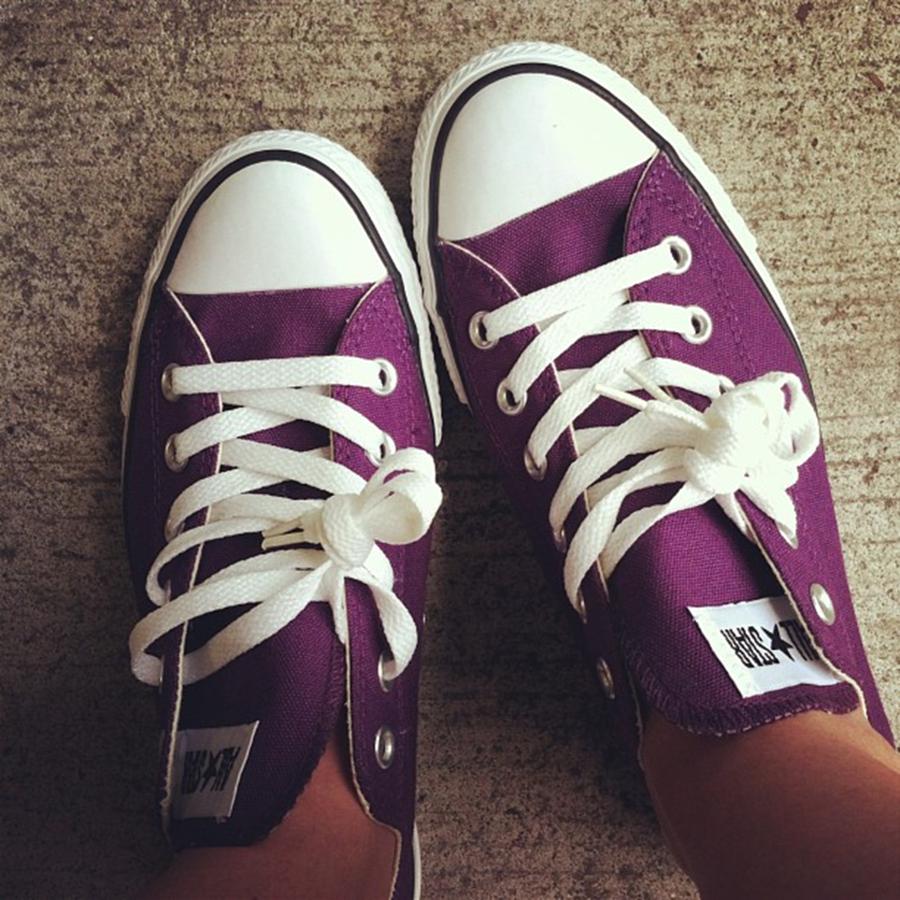 Purple Photograph - Digging My New #shoes #purple #converse by Casey Cole