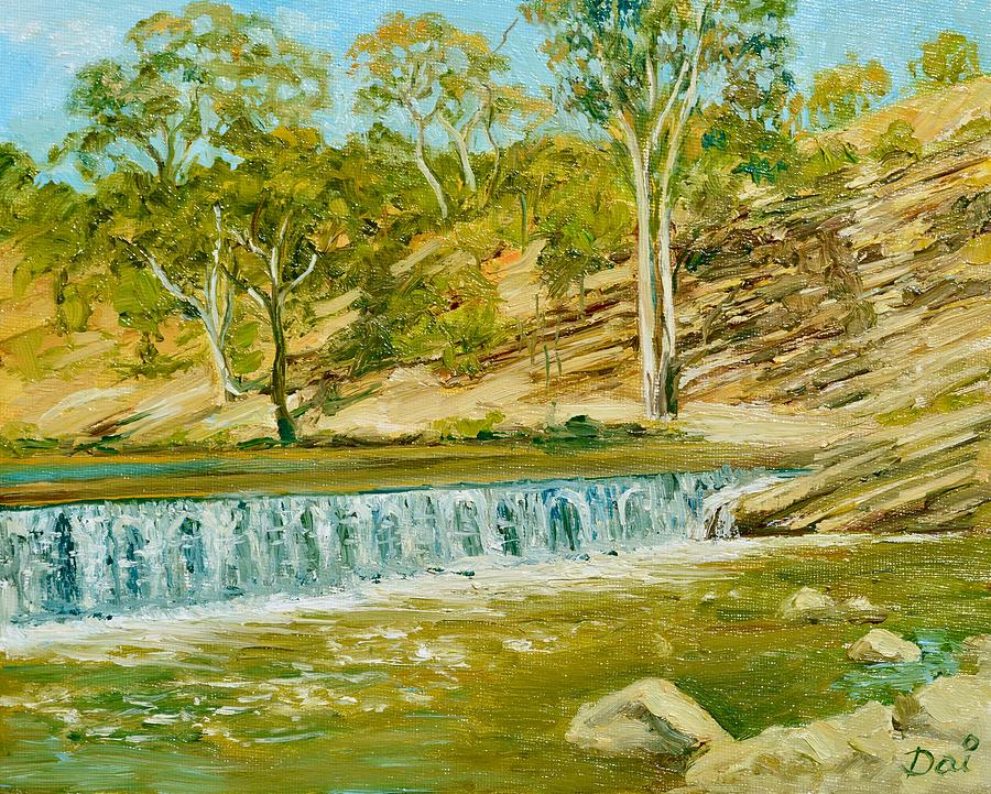 Dights Falls on the Yarra River Painting by Dai Wynn