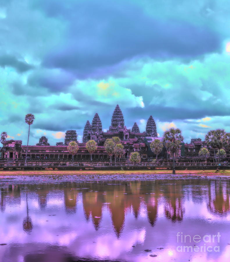 Digital Art Cambodia Angkor Wat  Photograph by Chuck Kuhn