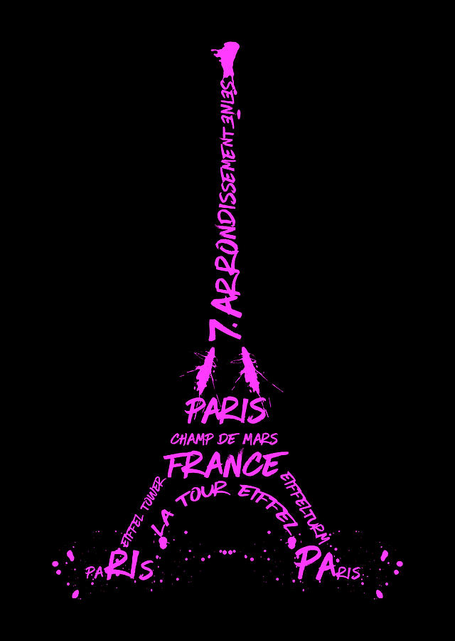 Digital-Art Eiffel Tower pink Digital Art by Melanie Viola