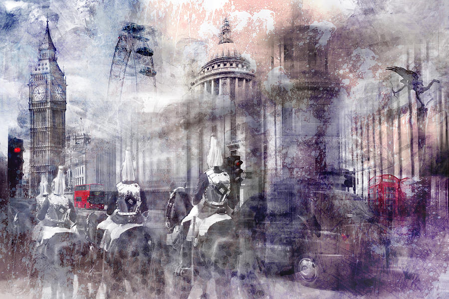 Abstract Mixed Media - Digital-Art LONDON Composing II by Melanie Viola