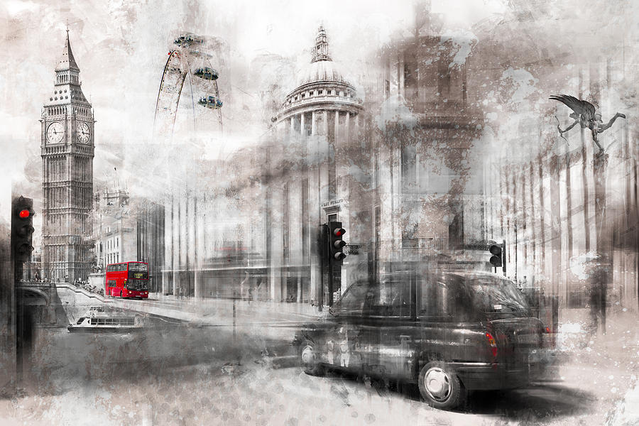 Abstract Photograph - Digital-Art LONDON Composing by Melanie Viola