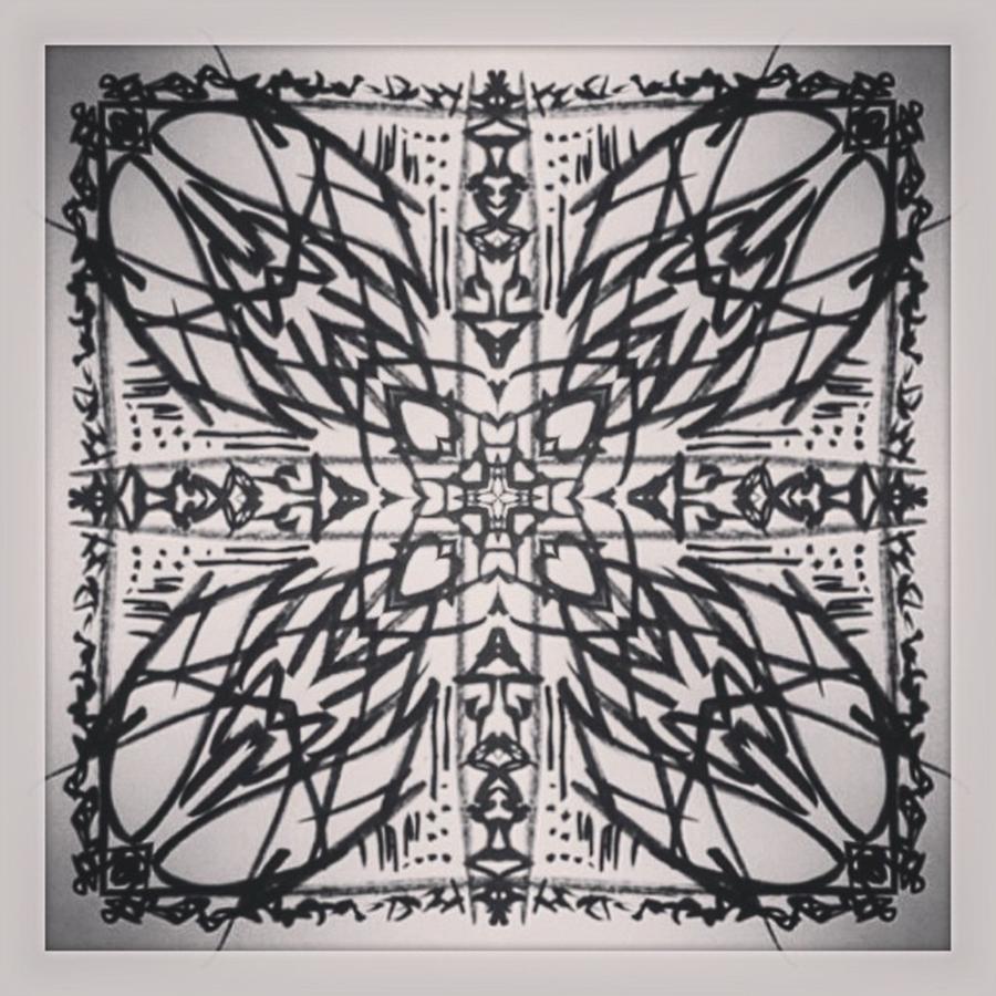 Abstract Photograph - Digital Art Mandala Black And White by Crystaleyezed Fine Arts