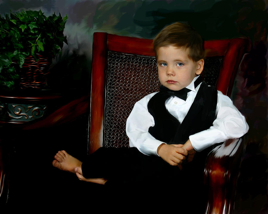 Portrait Digital Art - Digital Art Painting of my Son by Anthony Jones