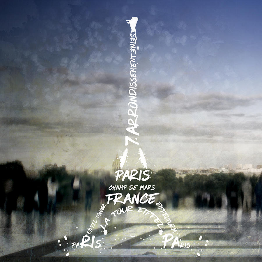 Abstract Photograph - Digital-Art PARIS Eiffel Tower No.4 by Melanie Viola