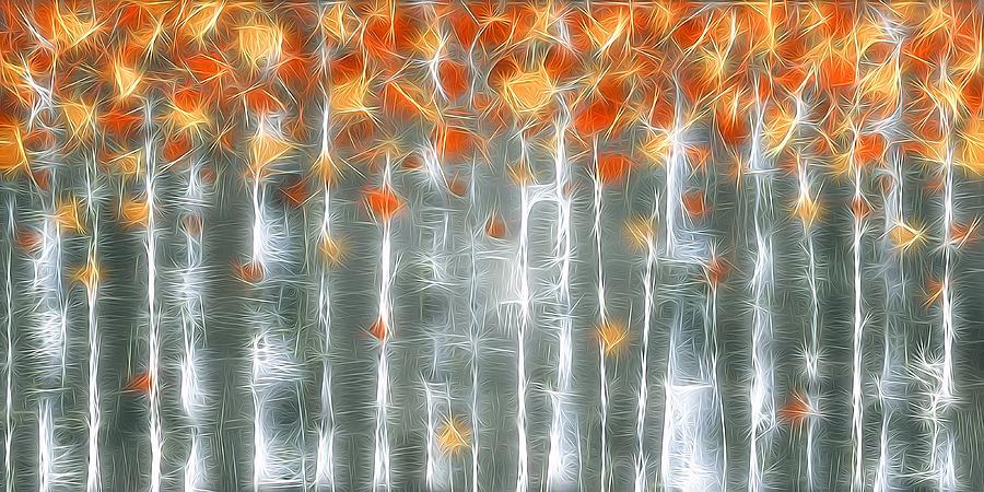 Abstract Digital Art - Abstract Orange landscape by Susanna Shaposhnikova