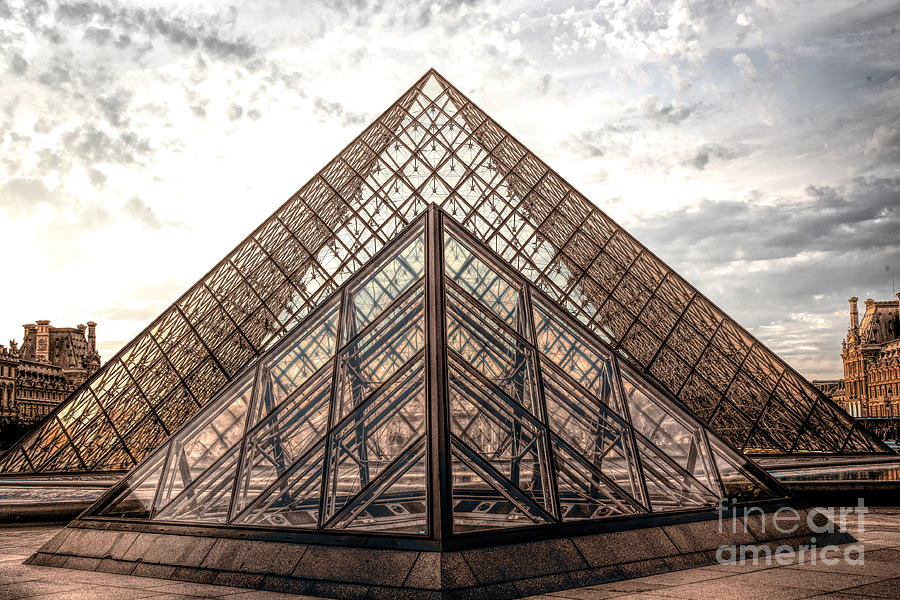 Architecture Photograph - Digital Art The Louvre  by Chuck Kuhn