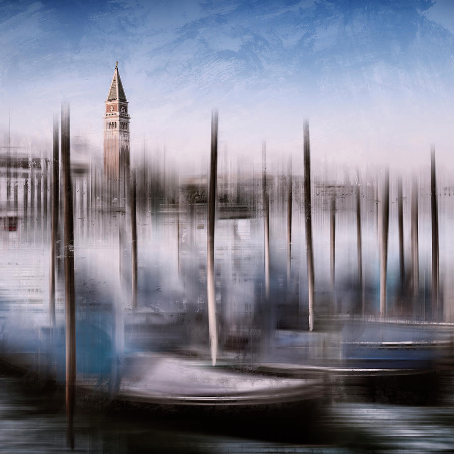 Abstract Photograph - Digital Art VENICE St Marks Campanile and Grand Canal by Melanie Viola