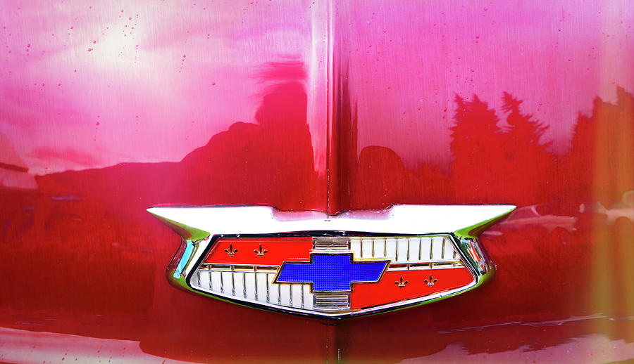 Digital Art Vintage Chevrolet Emblem Photograph by Cathy Anderson
