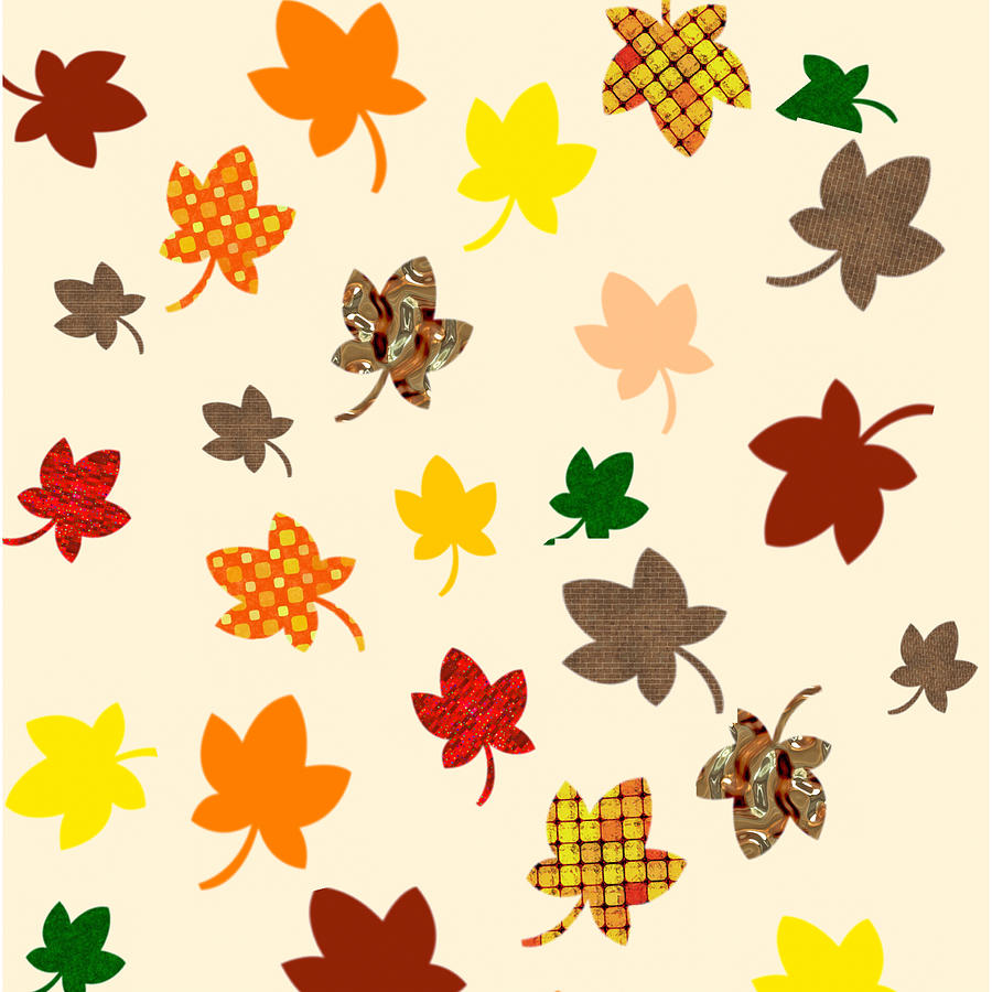 Digital Autumn Leaves 02 Digital Art by Annette Hadley