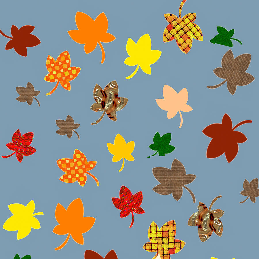 Digital Autumn Leaves 01 Digital Art by Annette Hadley