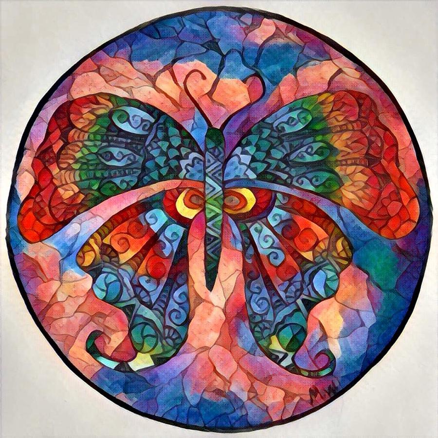 Digital butterfly mandala Digital Art by Megan Walsh