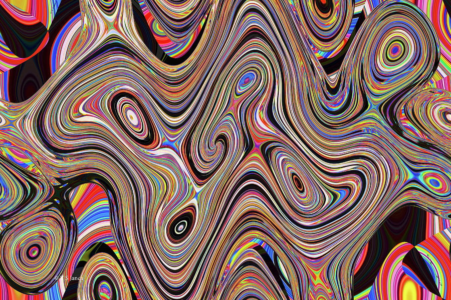 Digital Colors and Curve Lines Abstract Digital Art by Tom Janca