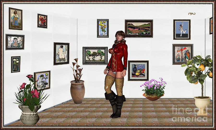 Impressionism Mixed Media - digital exhibition 32  posing  Girl 31  by Pemaro