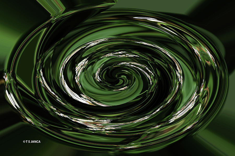 Digital Green Glass Plate Digital Art by Tom Janca