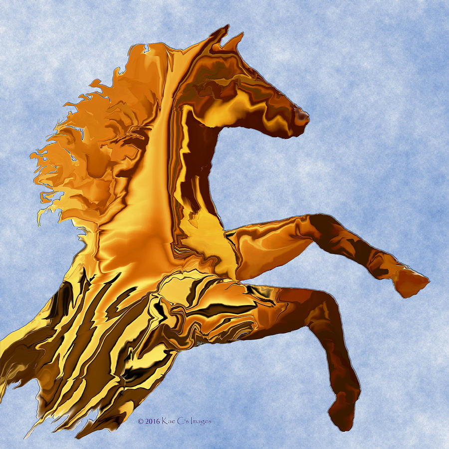 Montana Horse 2 square Digital Art by Kae Cheatham