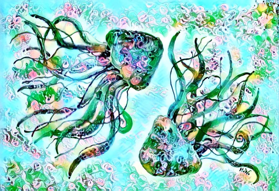 Digital Jellyfish 3 Digital Art by Megan Walsh