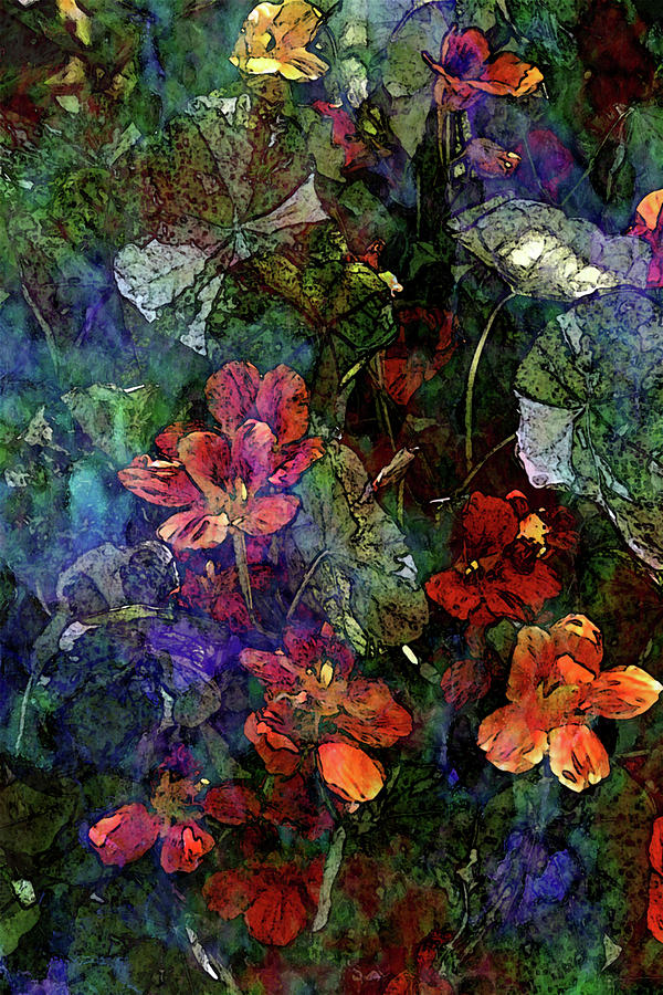 Digital Lost Watercolor Flower Garden 2037 LW_2 Photograph by Steven Ward