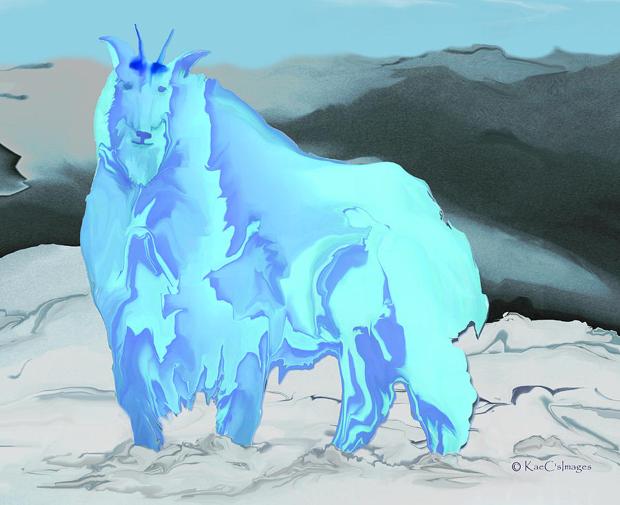Montana Mountain Goat 2 Digital Art by Kae Cheatham