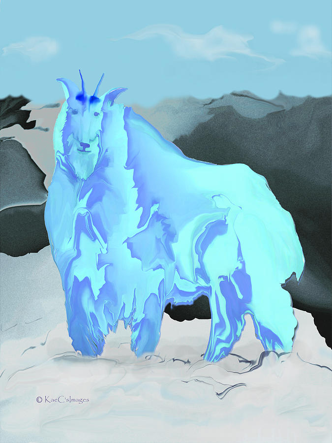 Montana Mountain Goat Digital Art by Kae Cheatham