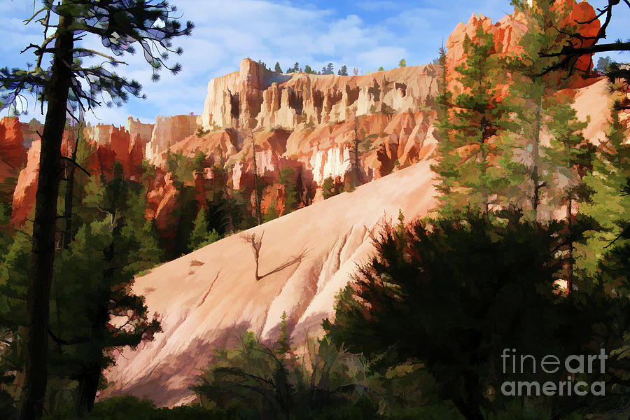 Digital Paint Bryce Canyon Utah Photograph by Chuck Kuhn